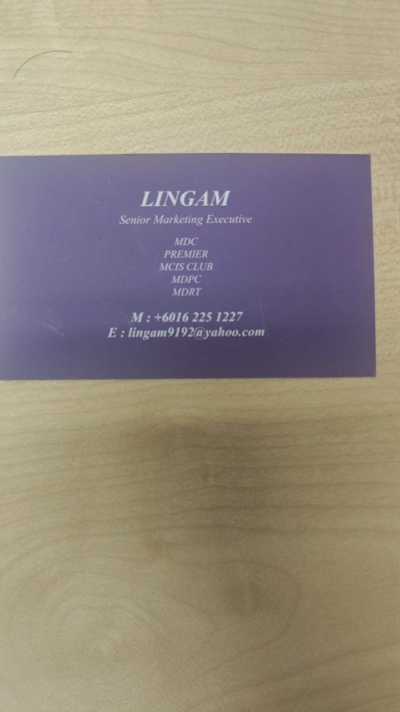 Lingam business card front side